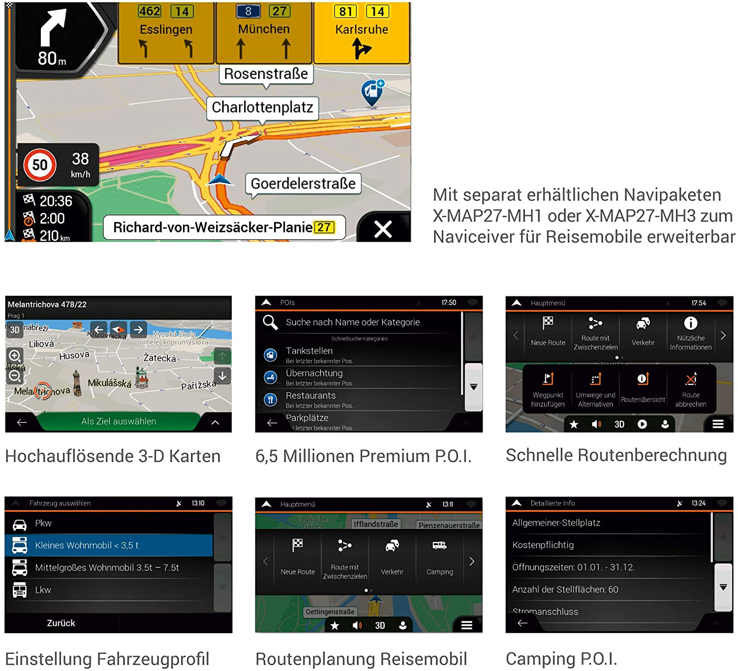 XZENT XF285 Autoradio, Navigation für Ford Transit Reisemobil